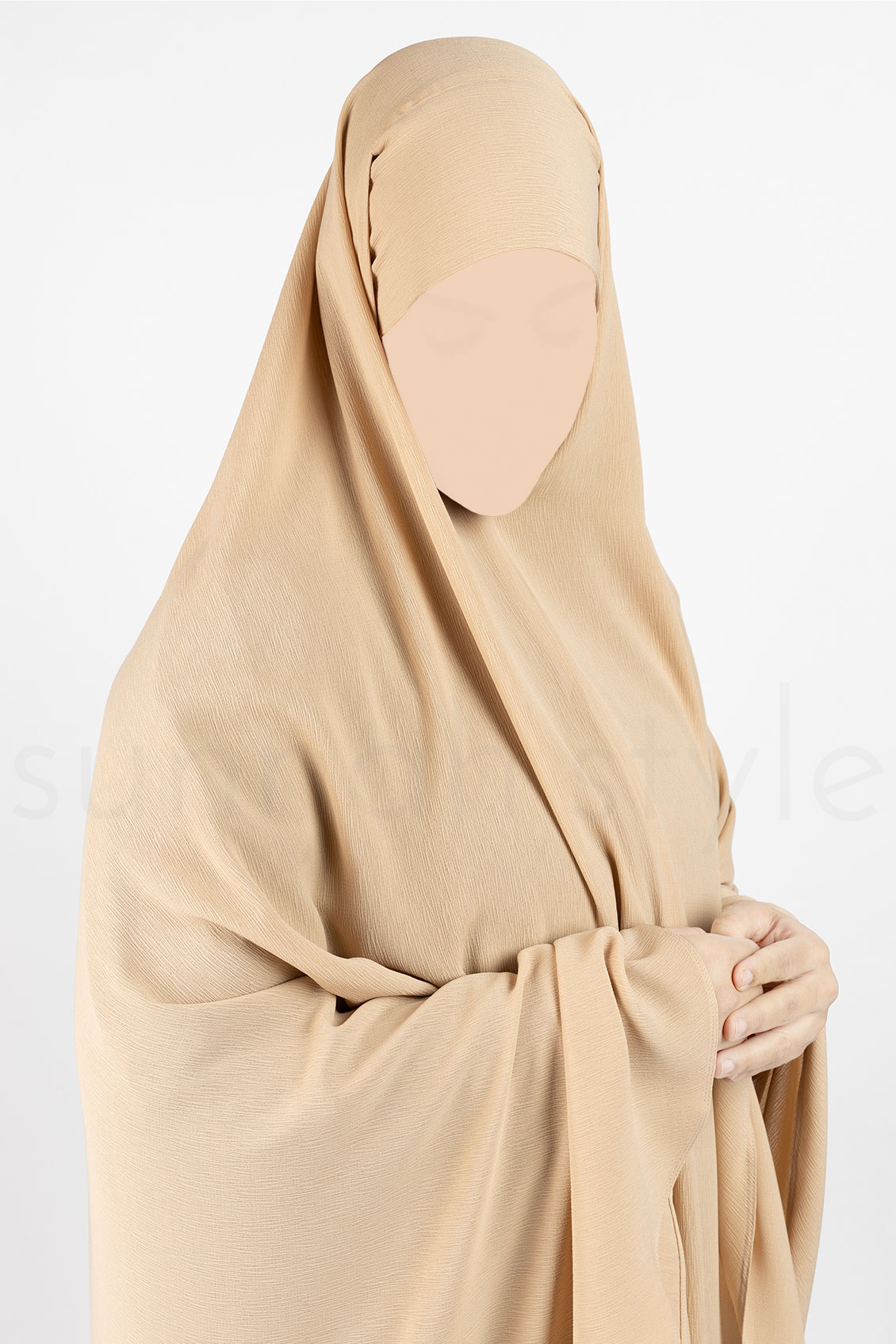 Sunnah Style Brushed Tie-Back Khimar Creampuff